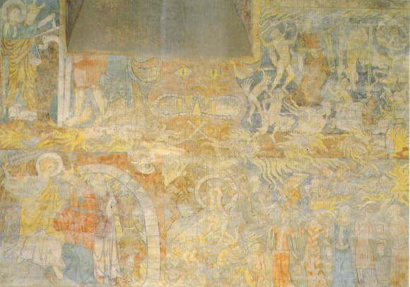 'Hlle und Fegefeuer' - Wandmalerei in der Marienkirche zu Bergen