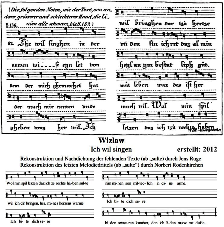 Ihc wil singhen - überlieferte und rekonstruierte Quadratnotation