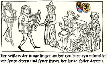 Strophe 10 'Der Fürst' - Wizlaw singt diesen Spruchton vor seinen Eltern und Margarete