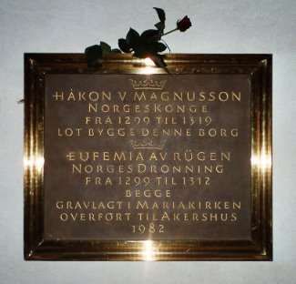 Grabplatte fr Euphemia und Hkon auf Schloss Akershus