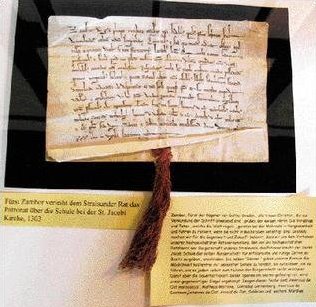 Urkunde �ber das Patronat des St.-Jacobi-Schule