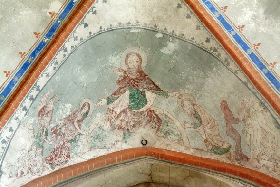 Weltenrichter, Gem�lde in der Kirche St. Marien zu Barth