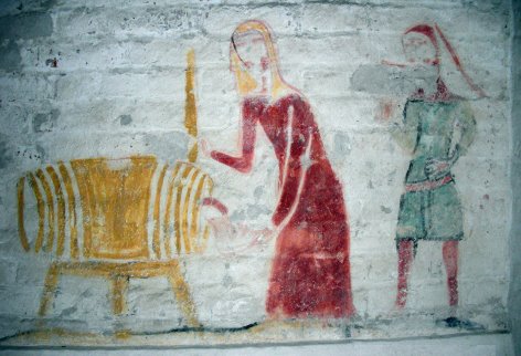 Bild eines ranischen Paares in der Kirche zu Velgast