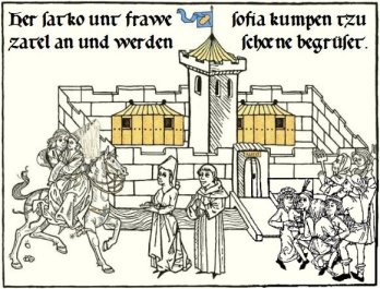 Strophe 4 'Der Adel' - Ritter Satko kommt mit Sofia von R�gen in Saatel an