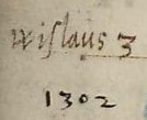 Anmerkung 'wislaus 3' am Testament Wizlaws II.