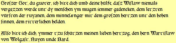 Satko IV. Gebet um das Andenken Wislaws und um Beistand fr seinen Lehnsherrn