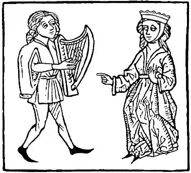 Wislaw singt fr Margarete sein zartes Minnelied zu seiner Harfe